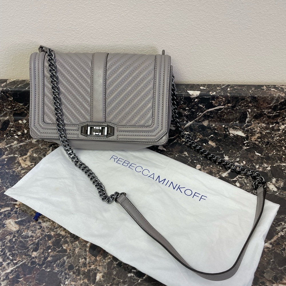 Rebecca Minkoff Love Crossbody in gunmetal